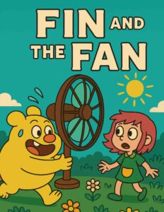 Fin the yellow rat sits with a fan, clearing fog to help his friend Sam see the sun again.